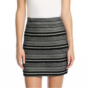 Ann Taylor Loft Black & Gray Stripe Skirt